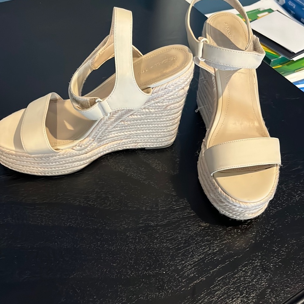 Beige platform sandals